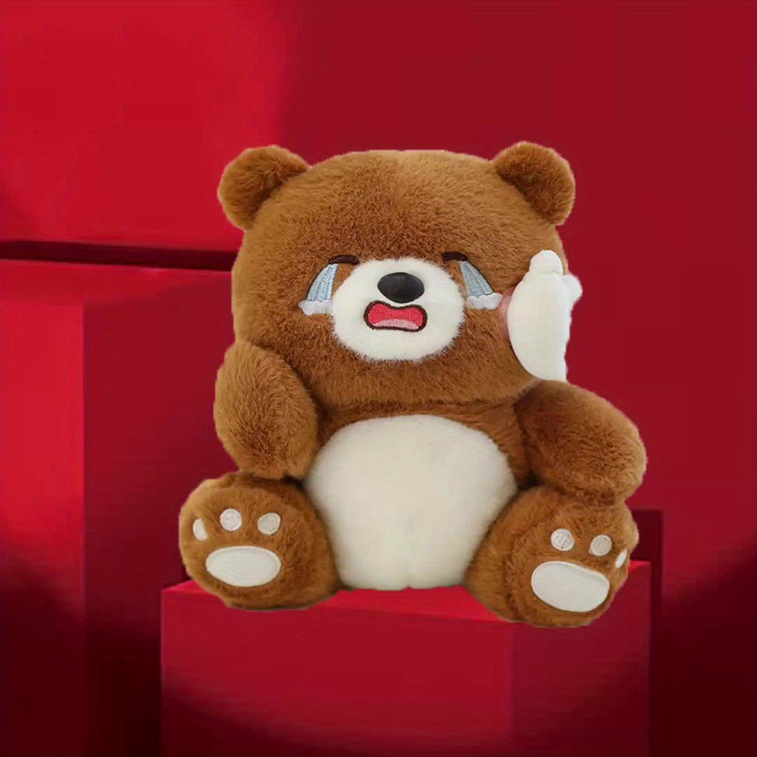 Happy Crying Bear Plush Toy for Valentines Gift