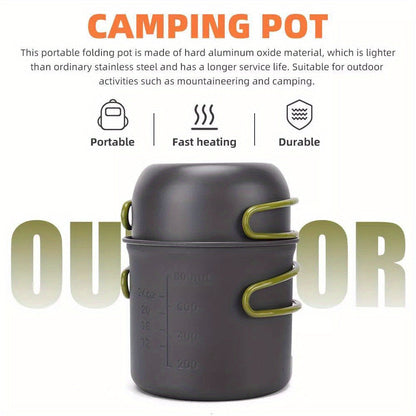 Camping Cookware Set with Foldable Pot & Skillet