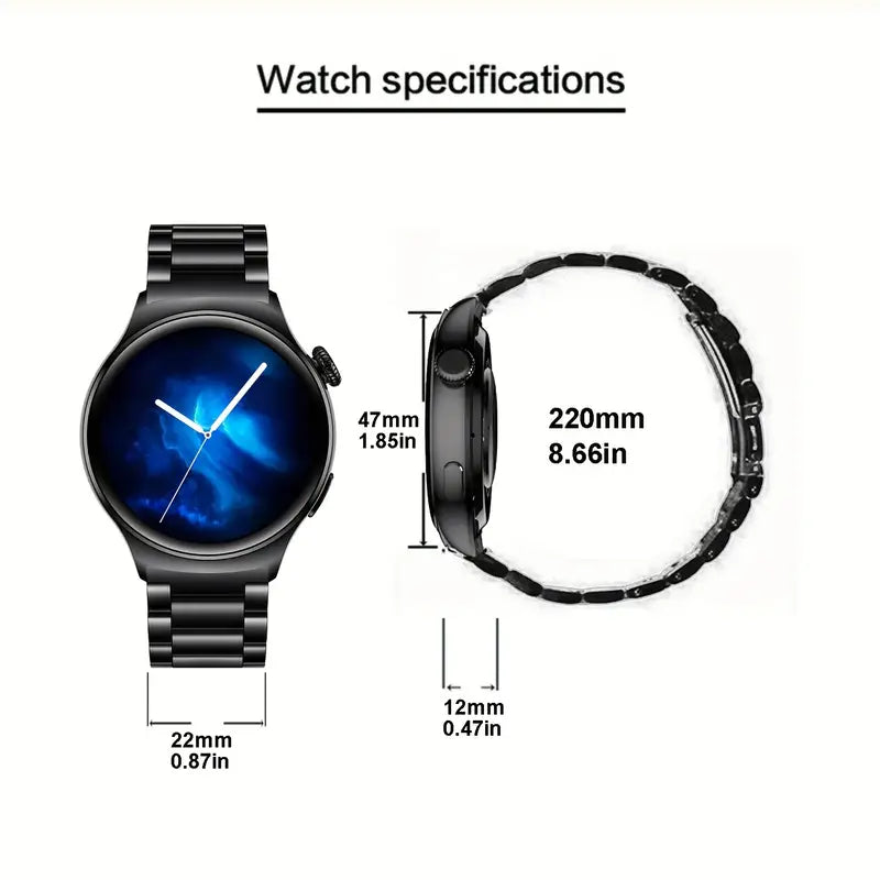 Smart Watch Big Screen Custom Dial Answer Call Fitness Tracker Sport Smart Watch For Men - Black