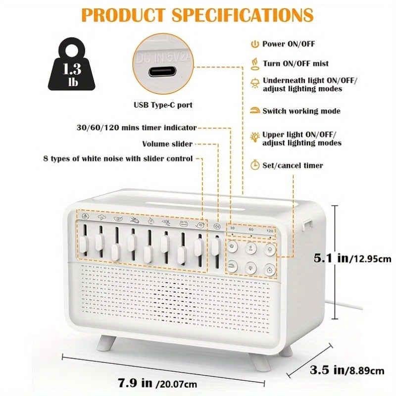 3-in-1 Sleep Night Light Humidifier Bluetooth Speaker