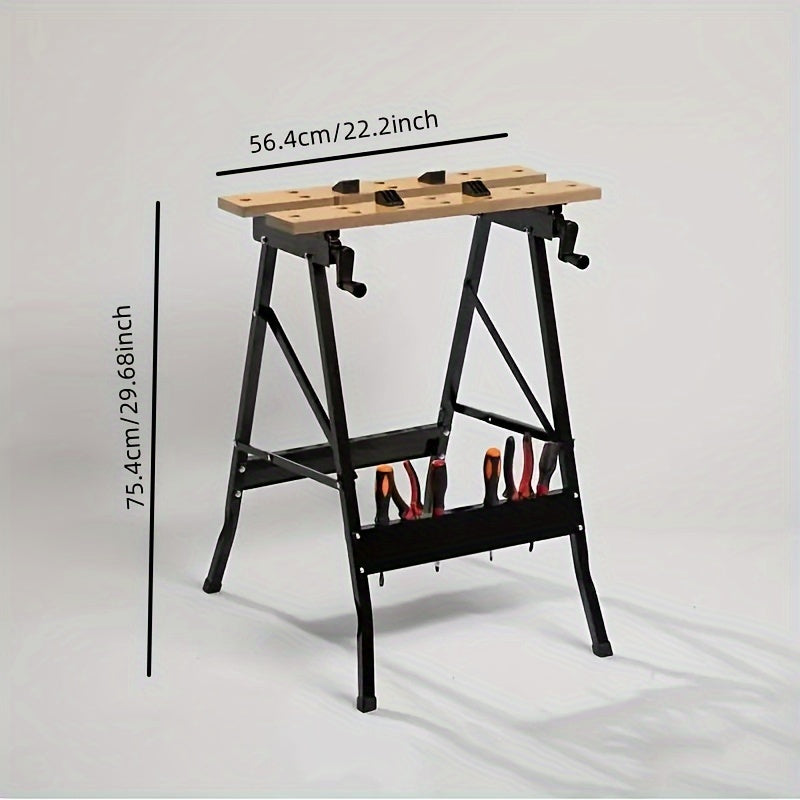 Folding Woodworking Workbench Tool Table with Storage