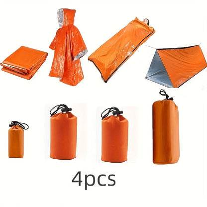 Outdoor Survival Camping Tent & Blanket Set (4 pcs)