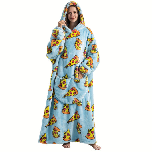 Oversized Fleece Blanket Hoodie with Sleeves