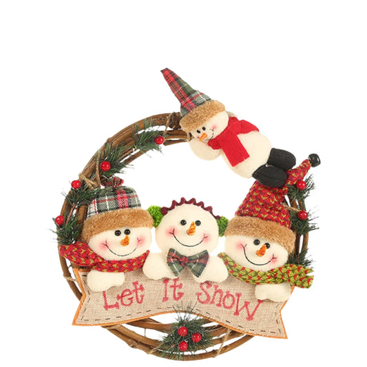 29cm Christmas Wreath with Snowman
