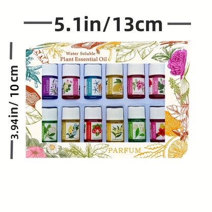 12 Bottles Essential Oil Humidifier Aromatherapy Set