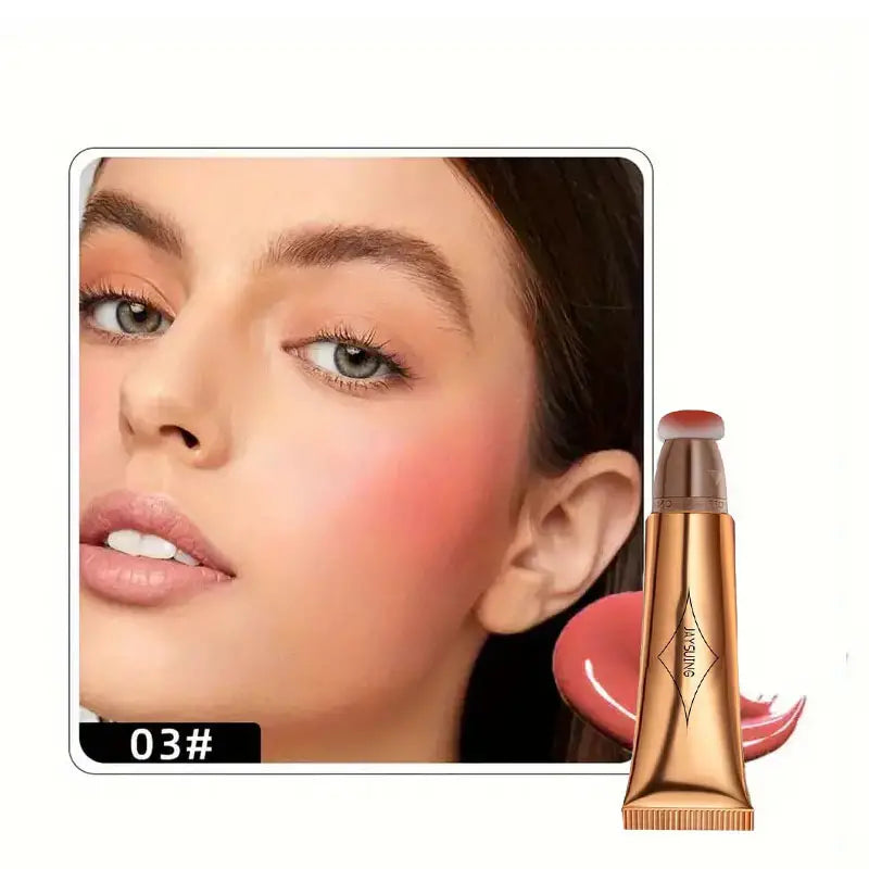 Waterproof Highlighter Contour Creamy Liquid Stick Cushion - All-in-One Contour, Blush, and Highlight Makeup