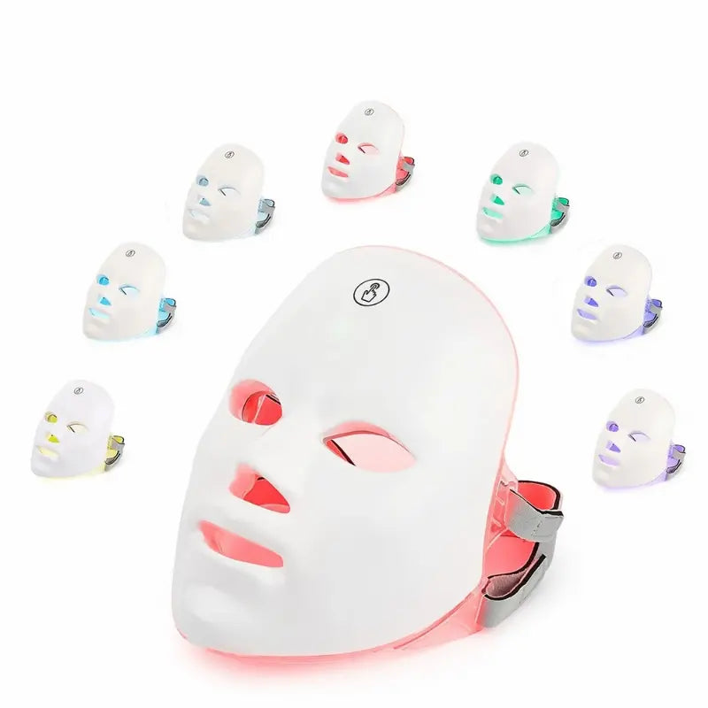 Portable 7 Color Light Facial Mask - Touch Screen Skin Care Device with Multi-Function Beauty Benefits - USB Charged