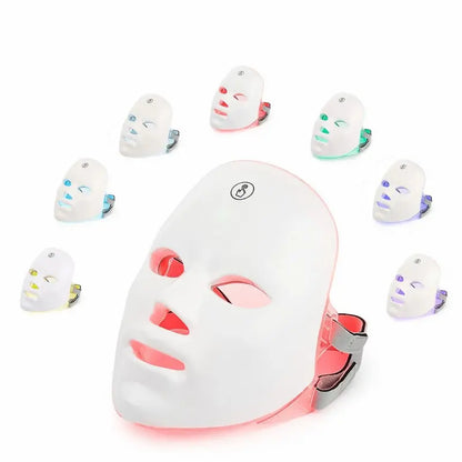Portable 7 Color Light Facial Mask - Touch Screen Skin Care Device with Multi-Function Beauty Benefits - USB Charged