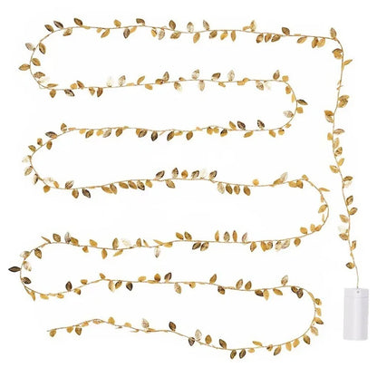 Golden Leaves String Fairy Lights - 2M 20LED