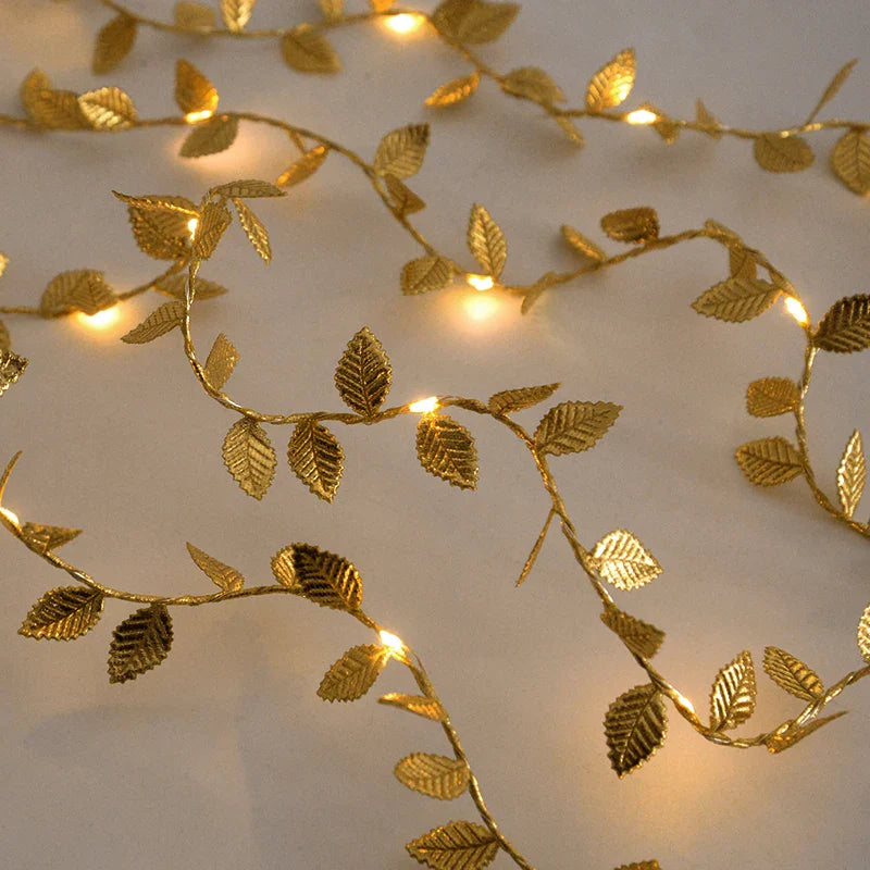 Golden Leaves String Fairy Lights - 2M 20LED
