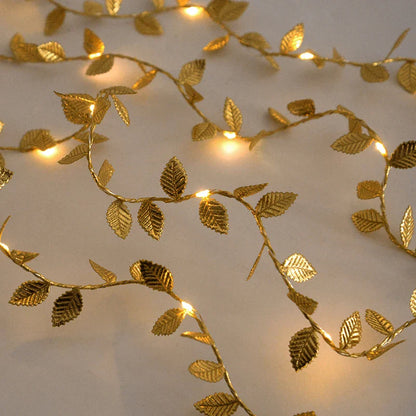 Golden Leaves String Fairy Lights - 2M 20LED