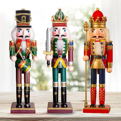 Hand-Painted Wooden Nutcracker Soldier Figurines (3PCS)