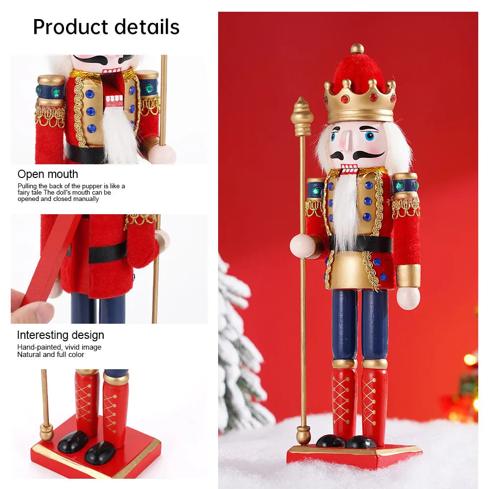 Hand-Painted Wooden Nutcracker Soldier Figurines (3PCS)