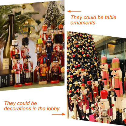 Hand-Painted Wooden Nutcracker Soldier Figurines (3PCS)