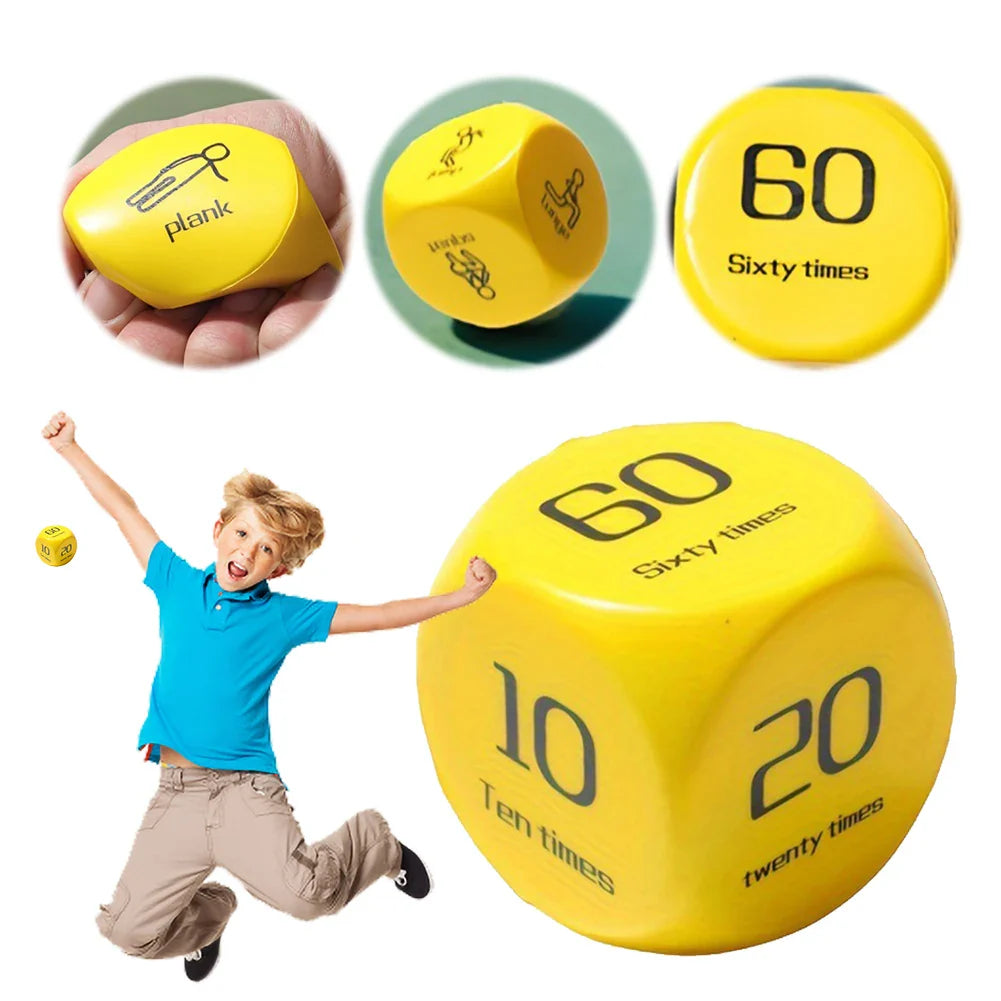 2Pcs Fitness Dice 6-Sided Workout Dice Yellow