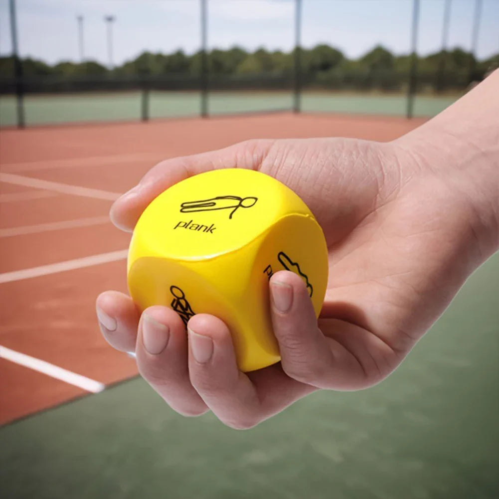2Pcs Fitness Dice 6-Sided Workout Dice Yellow