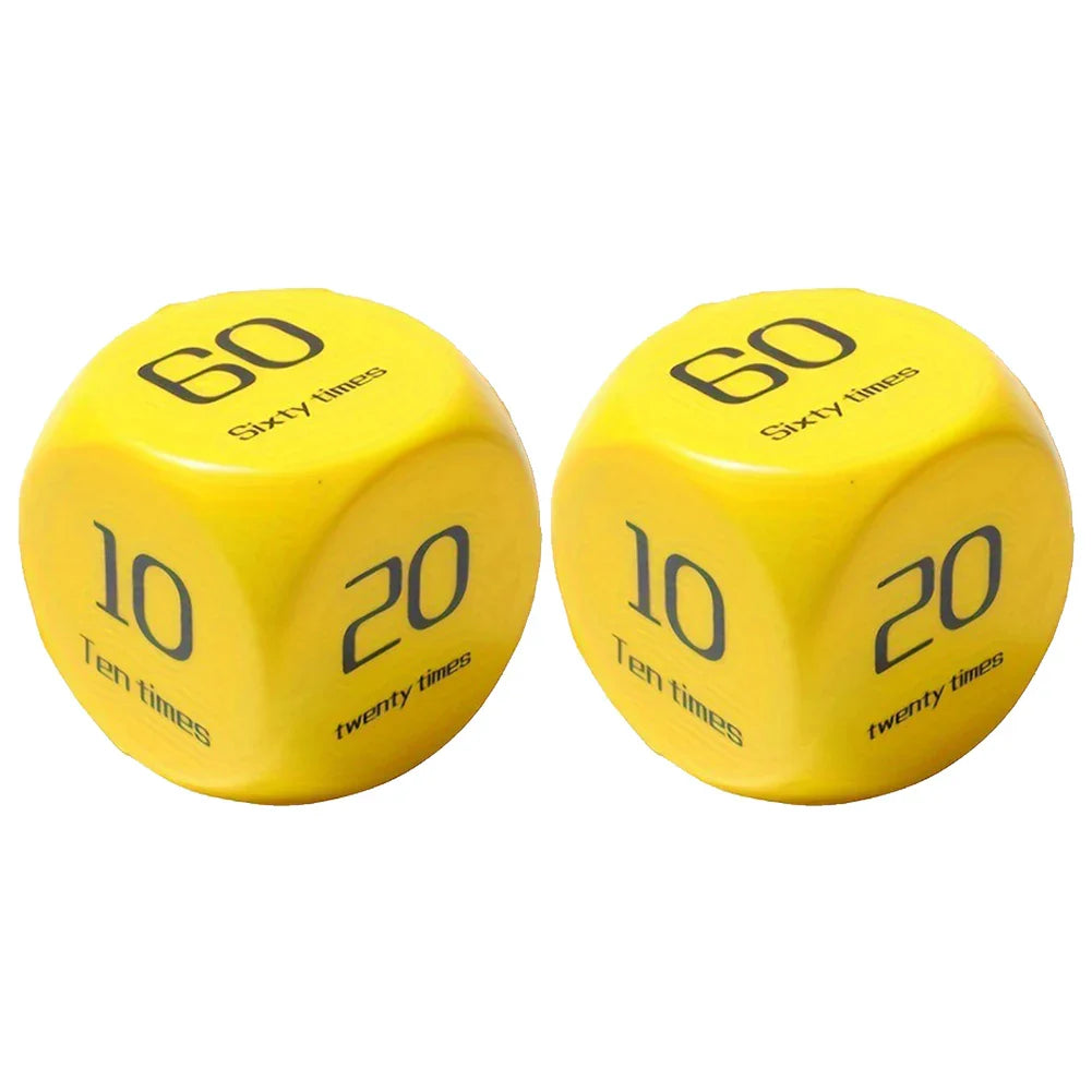 2Pcs Fitness Dice 6-Sided Workout Dice Yellow