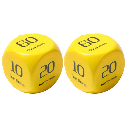 2Pcs Fitness Dice 6-Sided Workout Dice Yellow
