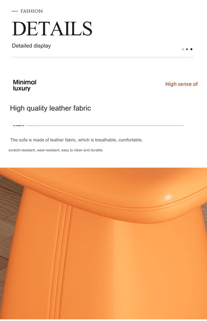Vibrant Orange Leather Changing Stool