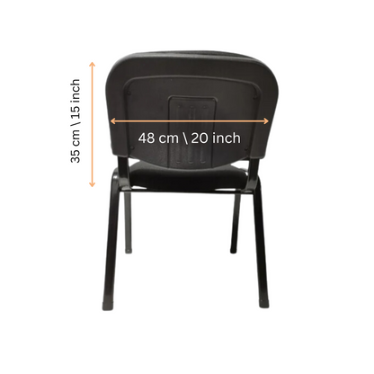 Stackable & Linkable Office Conference Visitor Community  Chairs (Set of 7-Black)