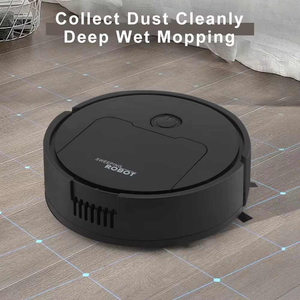 Fully Automatic 3-in-1 Sweeping Robot | Black