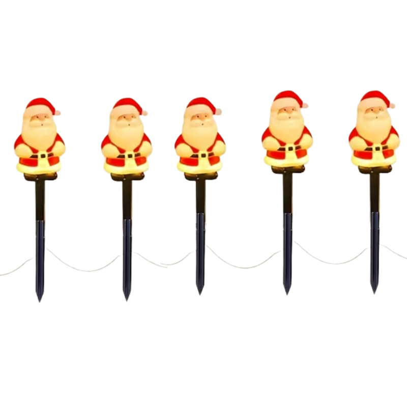 Solar Santa LED Pathway Light Set