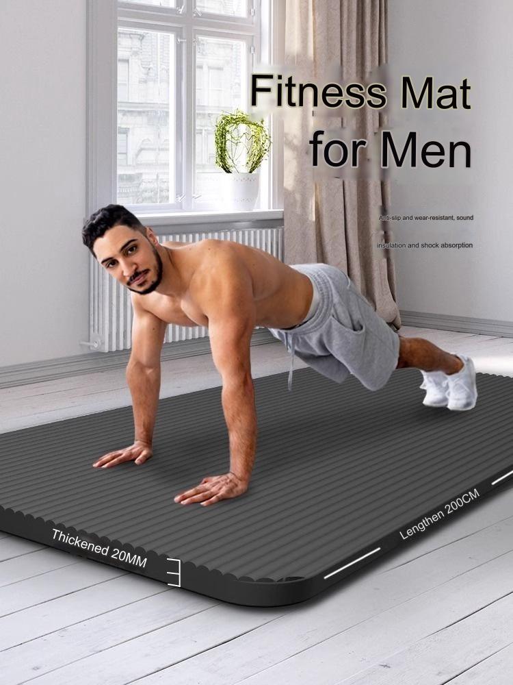 20mm Thick Shock-Absorbing Yoga Mat with Portable Backpack & Straps