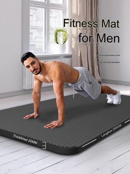 20mm Thick Shock-Absorbing Yoga Mat with Portable Backpack & Straps