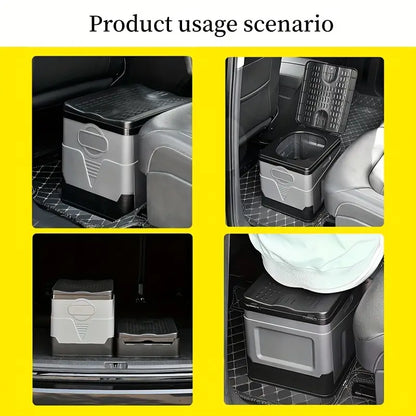 Portable Outdoor Toilet - Foldable and Movable (Grey)