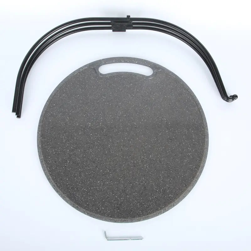 Compact Folding Wrought Iron Round Table