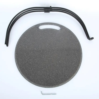 Compact Folding Wrought Iron Round Table