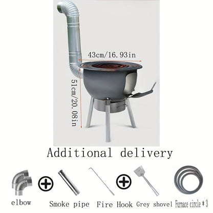 Portable Iron Camping Stove Wood Burning Outdoor