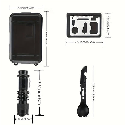 14-in-1 Camping Survival Kit with Magnesium Rod