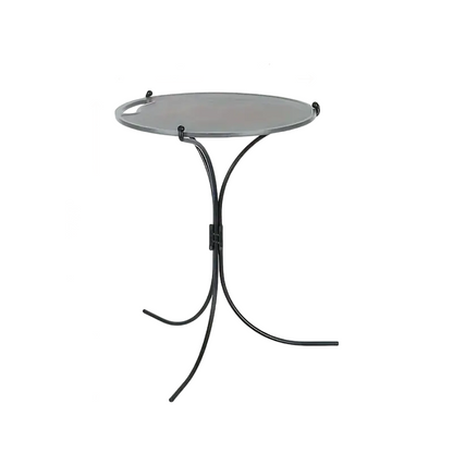 Compact Folding Wrought Iron Round Table