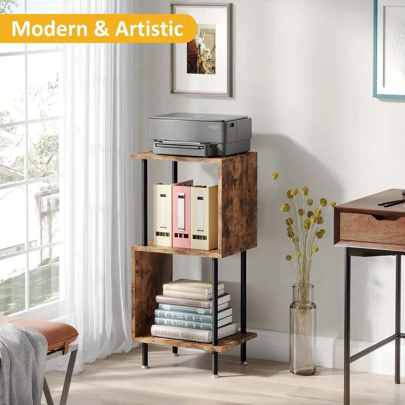 Wooden 3-Layer Tiered Book Shelf - Brown