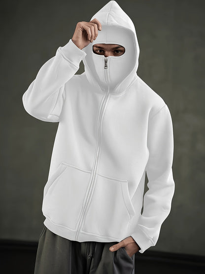 Plus Size Balaclava Zip Hoodie