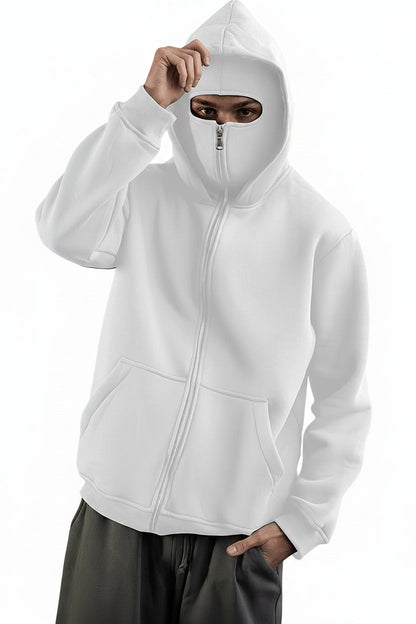 Plus Size Balaclava Zip Hoodie