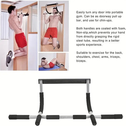 Multifunctional Pull-Up Bar Door Rack: Stainless Steel Upper Body Trainer