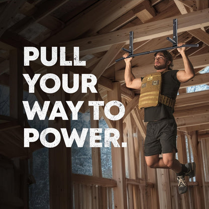 Wall-Mounted Stainless Steel Pull-Up Bar Black