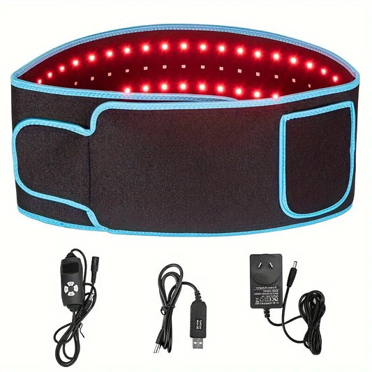 660nm Red & 850nm Near Infrared Light Therapy Heated Wrist Belt(Black)
