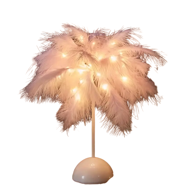 Feather Touch Table Lamp - Pink | Bedroom Interior Decor Light