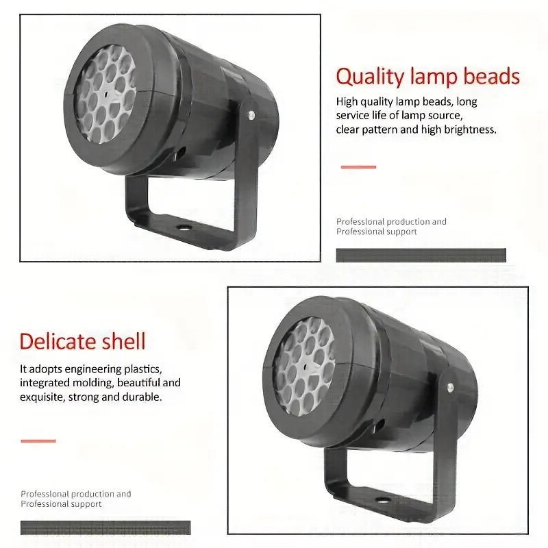 360° Rotating LED Snowflake Projector Night Light