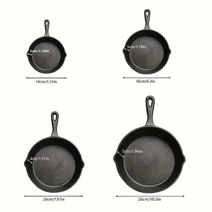 Pre-Seasoned Cast Iron Skillet Set (4pcs)