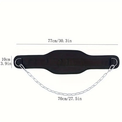 1pc Fitness Weighted Belt with Chain - Black