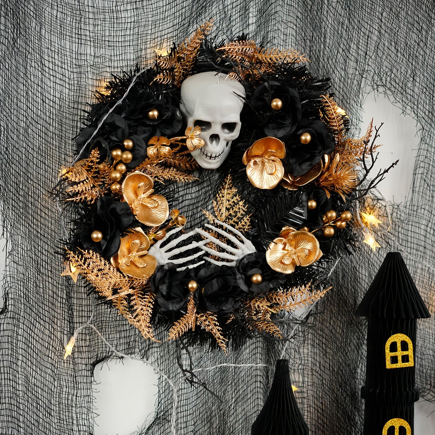 Gothic Halloween Wreath Door Hanging Decoration