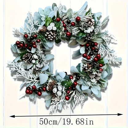 Blue-Gray Eucalyptus Wreath with Pine Cones