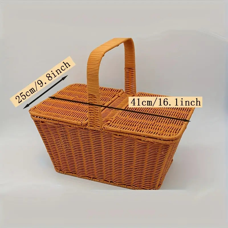 Handcrafted Rattan Picnic Basket for Outdoor Enthusiasts