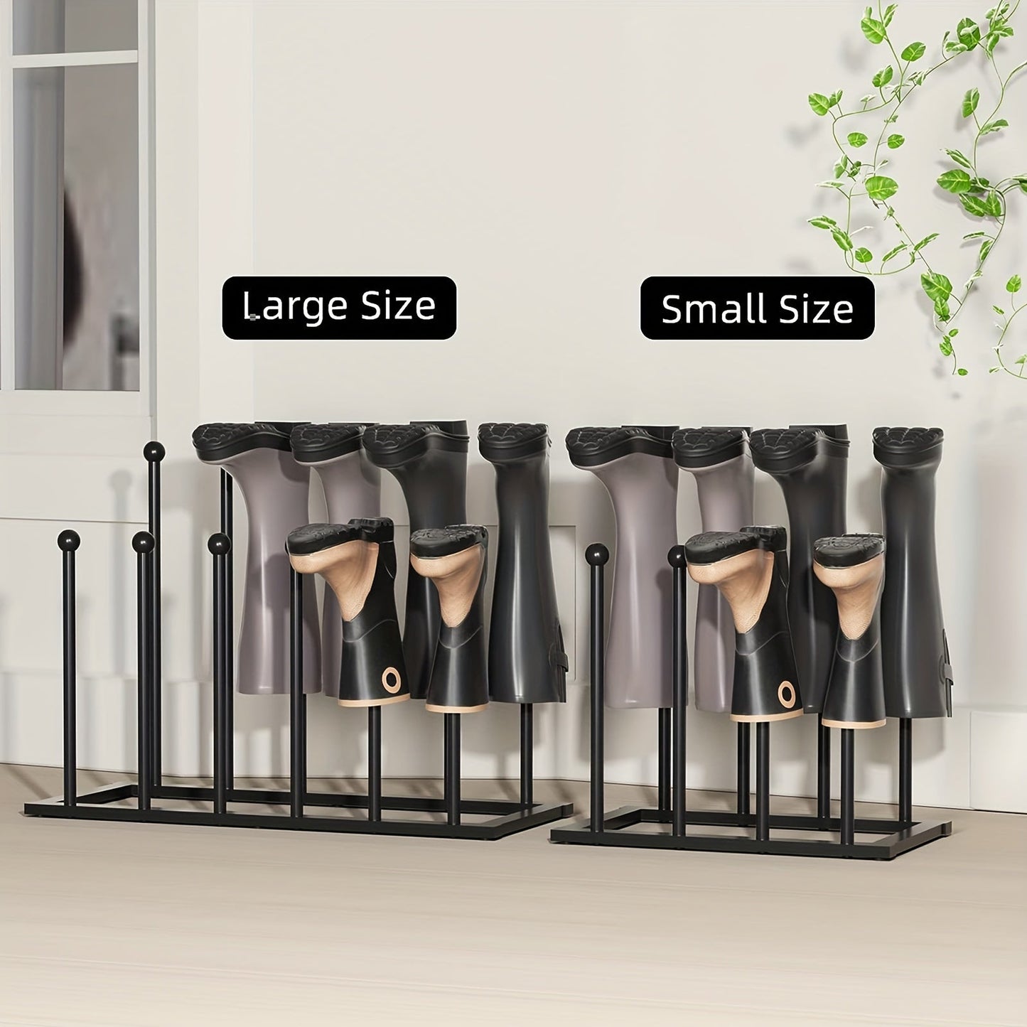 Black Metal Shoe Rack Organizer for Entryway