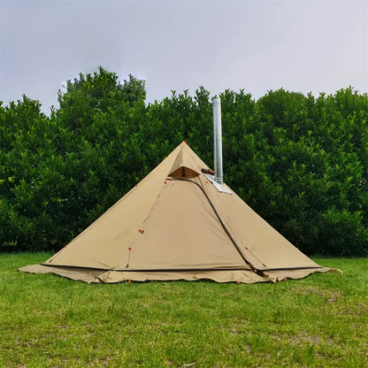 Ultra-Light 3.2m Diameter Four-Season Camping Pyramid Tent with Smoke Window