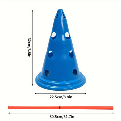 15-Piece Adjustable Sports Training Cones Set